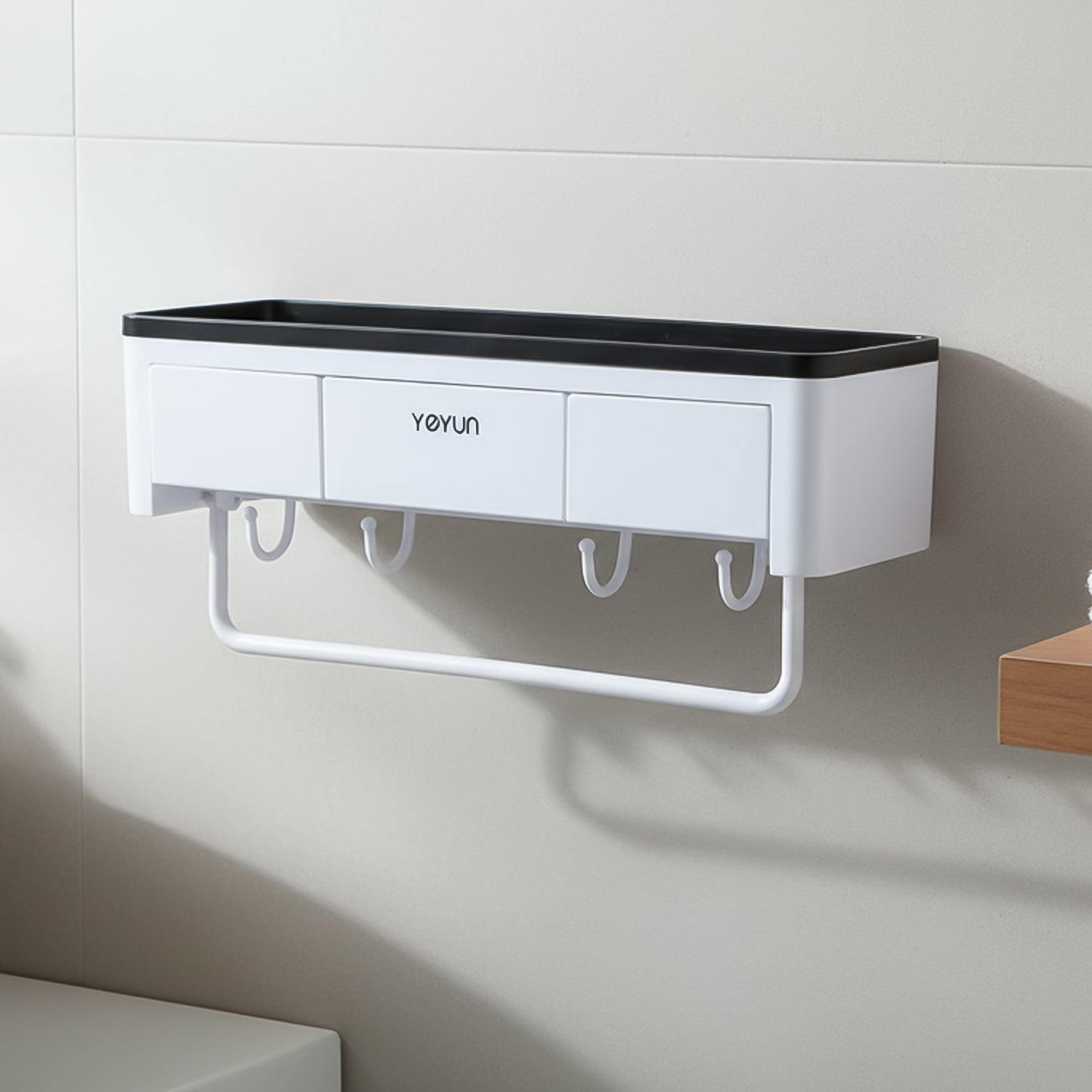 Wall Mounted Multifunctional Bathroom Storage Rack (1 Pc)