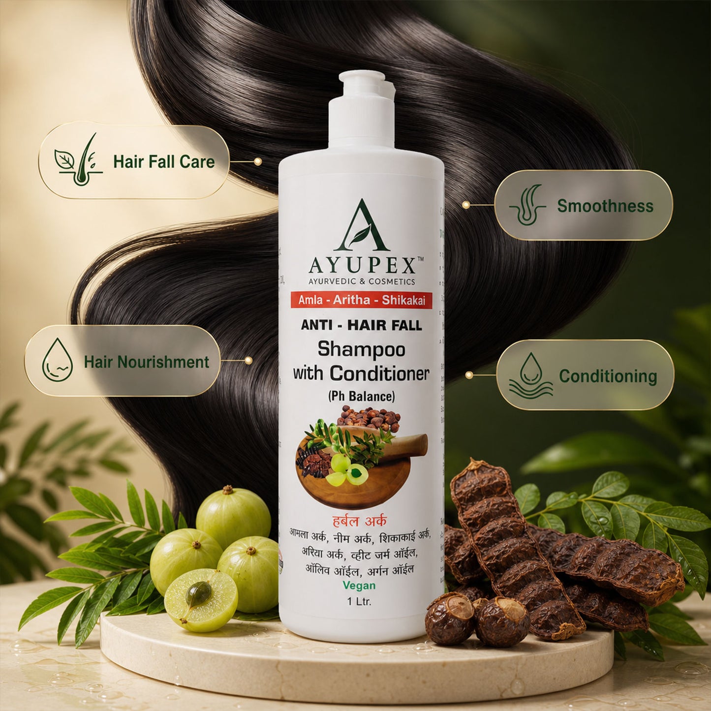 Herbal Shampoo & Conditioner – Nourishes & Smoothens Hair Naturally