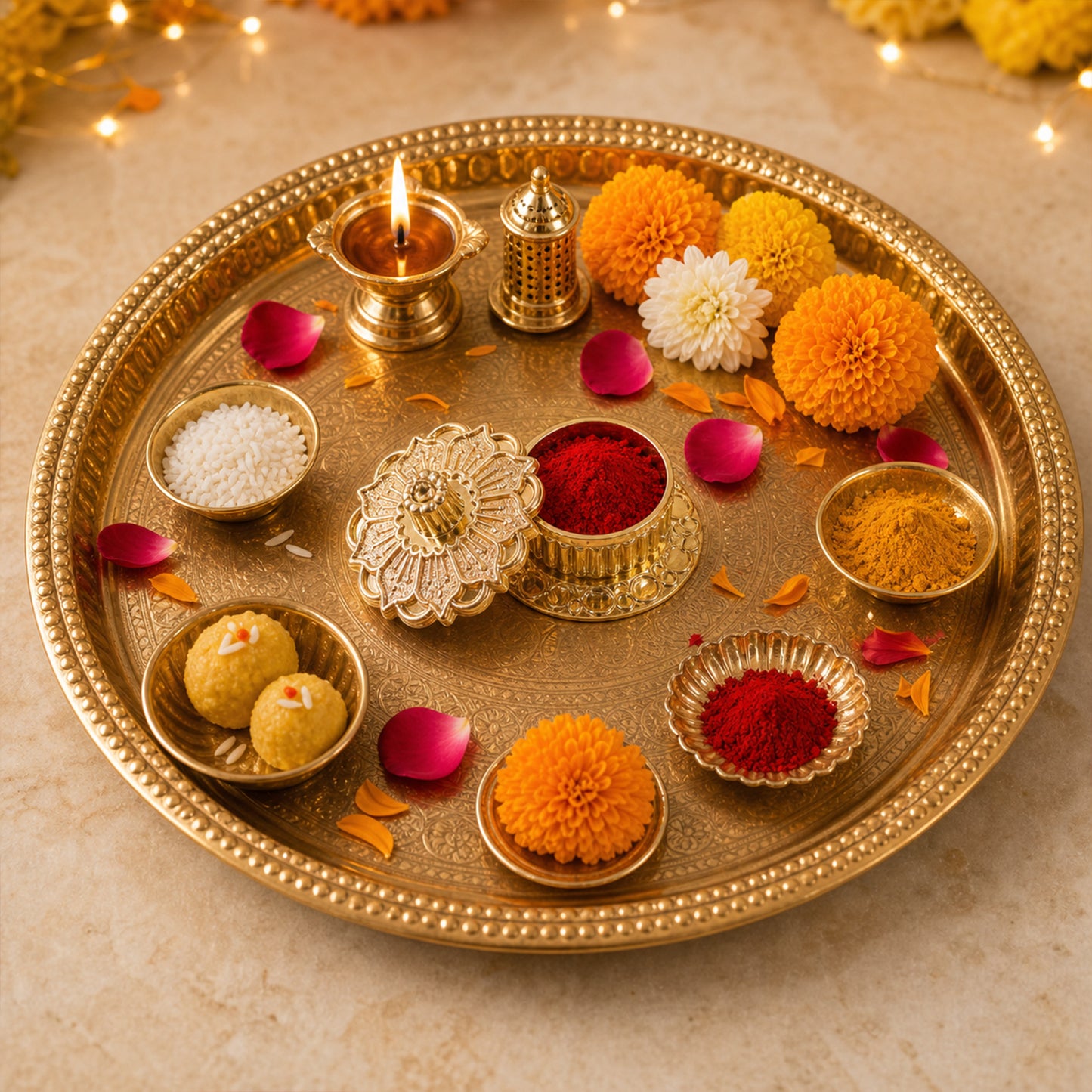 Decorative Golden Kankavati (1 Pc)