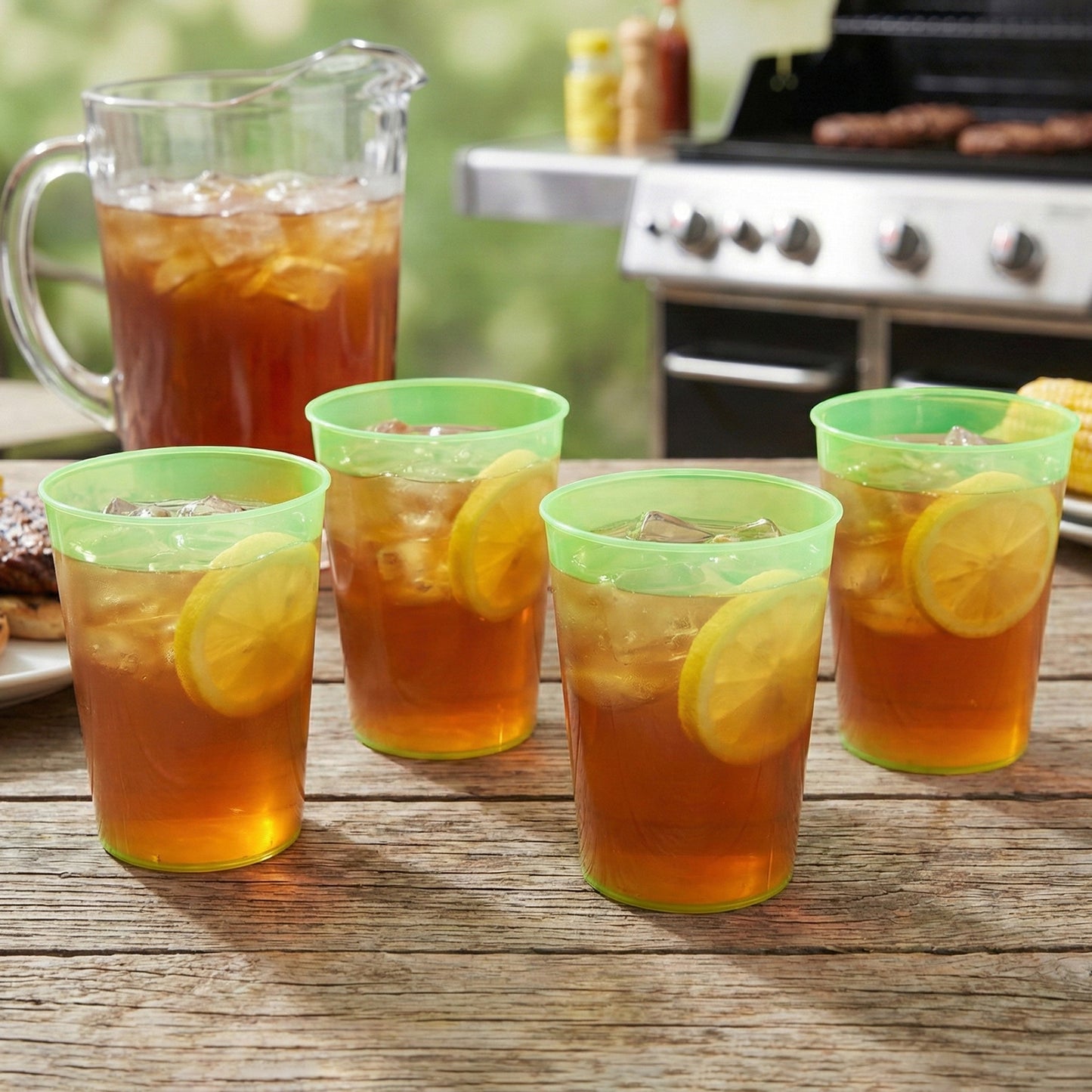 Reusable Plastic Drinking Tumblers - 4-Piece Transparent Water Cup Set