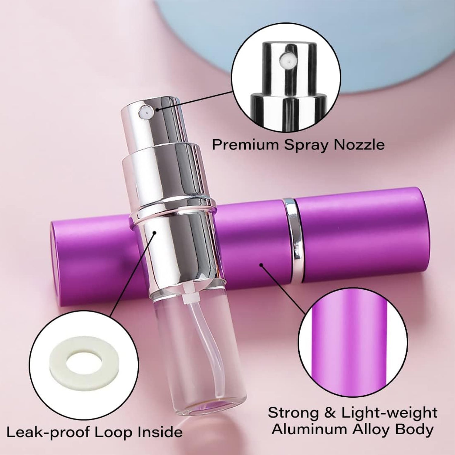 Customize Empty Spray / Perfume Bottle Refillable Fine Mist Perfume For Sanitizer Travel Beauty Makeup Perfume filler (1 Pc)