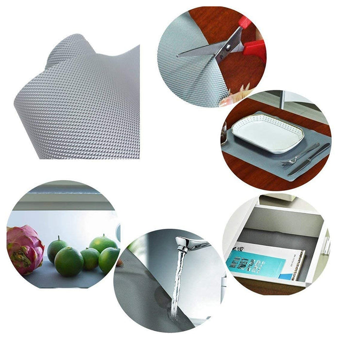 Multipurpose Anti-Slip Mat Liner Roll - 45cmx5m for Kitchen, Bathroom, Cabinet, Drawer, Shelf & Fridge