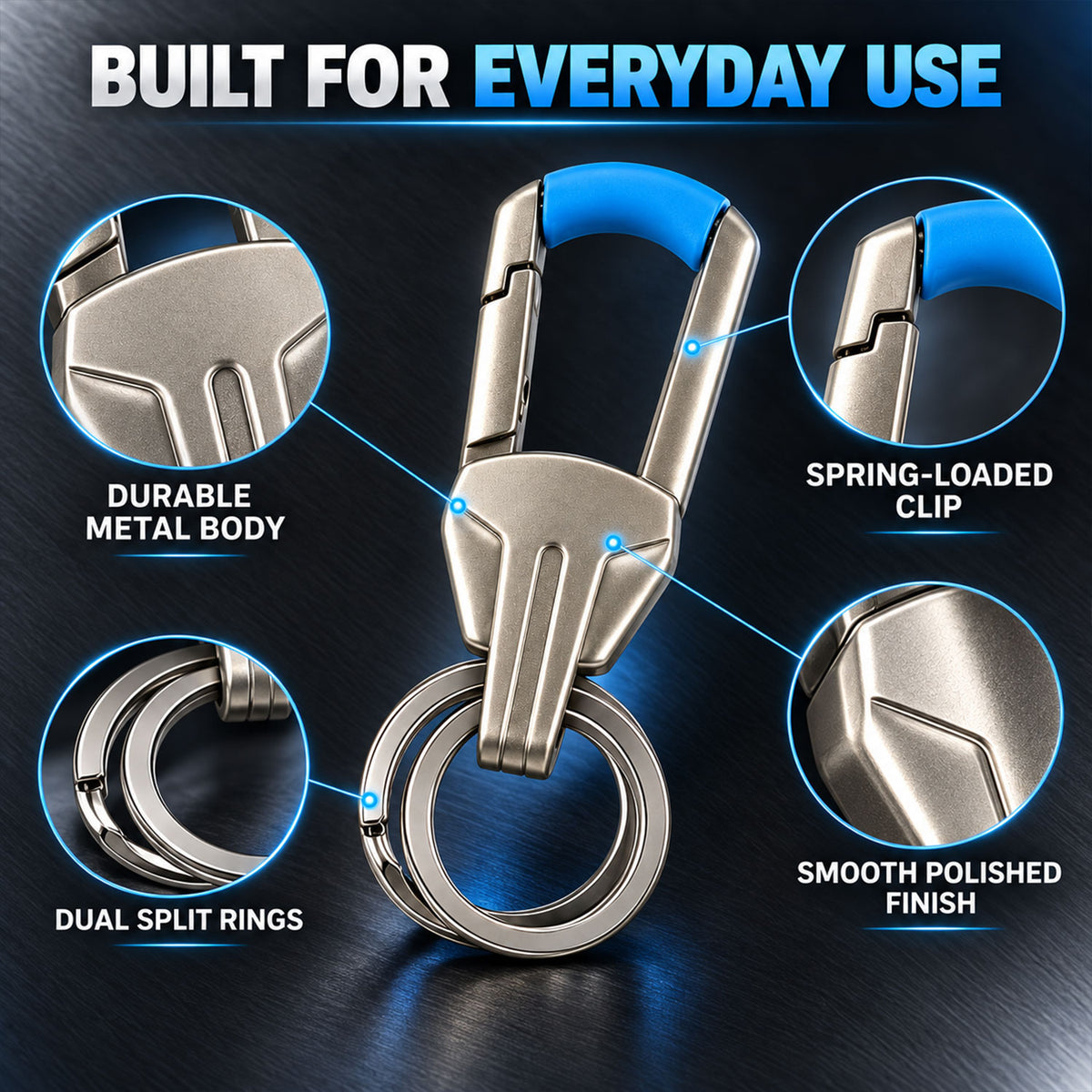 Metal Key Holder – Secure & Stylish Carabiner Clip for Keys