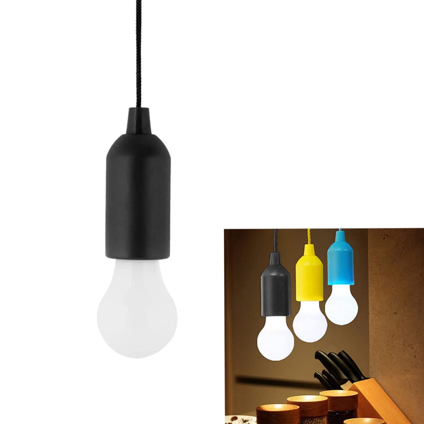 DeoDap LED Pull Cord Light - Convenient Hanging Bulb Solution