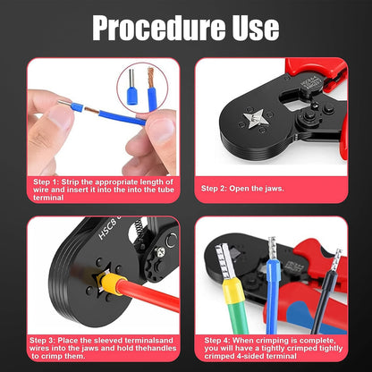 Wire Ferrule Kit with 1200PCS Wire End Ferrules & Crimper Plier