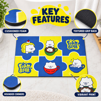 Absorbent Bathroom Mat, Cute Cartoon Bear Print Quick Dry Mat (1 Pc, 45x74 Cm)