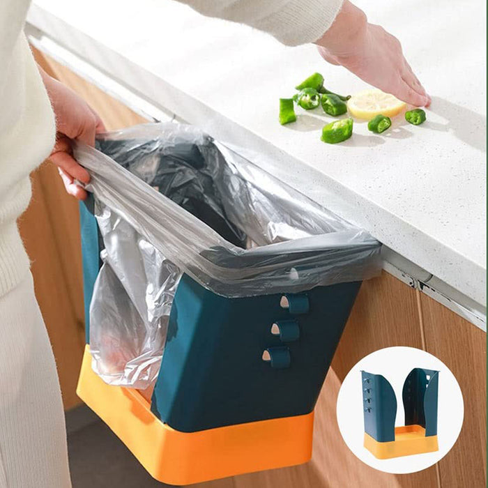 Expandable Trash Can (1 Pc): Plastic, Large Capacity, Kitchen & Bathroom