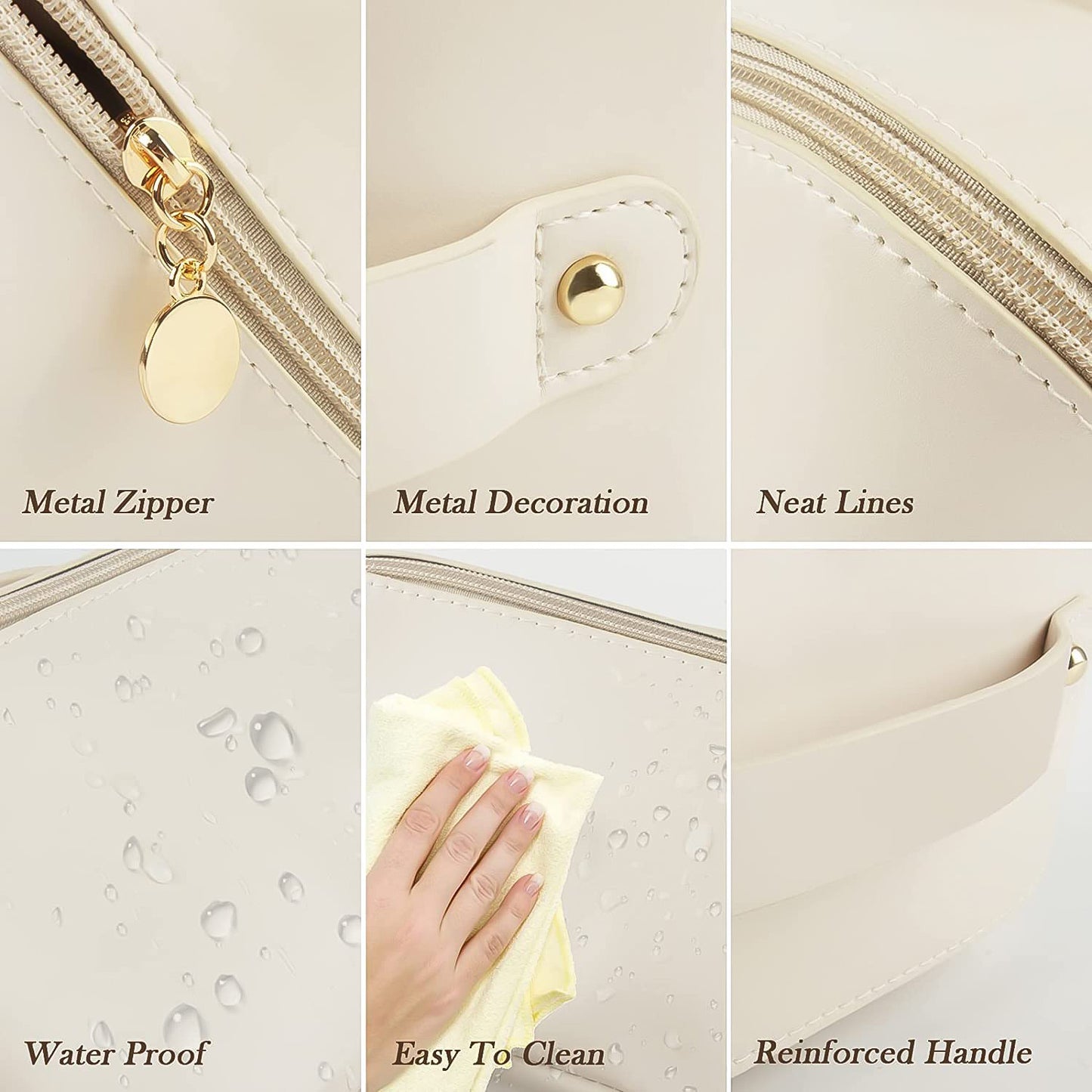 Compact travel makeup organizer pouch interior view