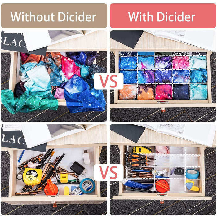 Adjustable Drawer Dividers (4 Pc Set): Organize Cabinets & Closets