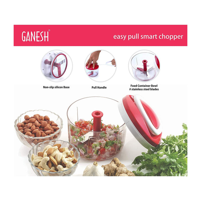 8115 Ganesh Chopper Vegetable Cutter, Red (650 ml)