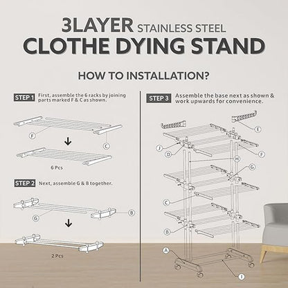 Smart Nest Multi-Tier Dryer with Casters