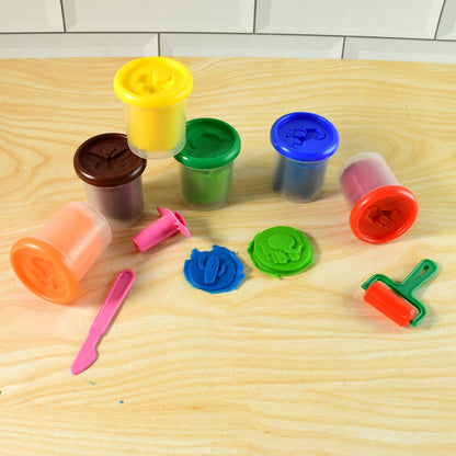 Khyati Frisky Dough Set – 6 Bright Colours with Roller & Cutter Tools