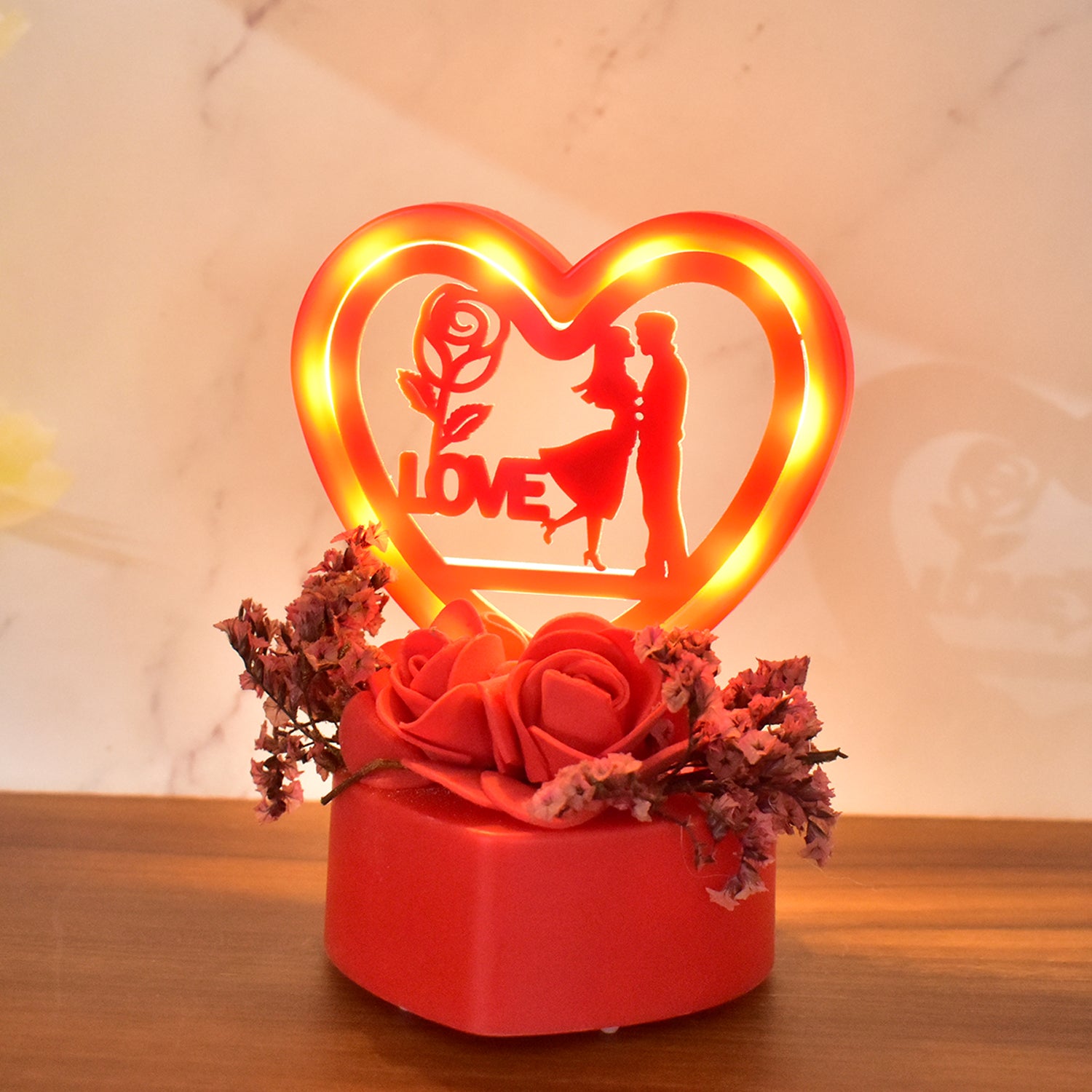 Heart-Shaped Love Couple Ornament