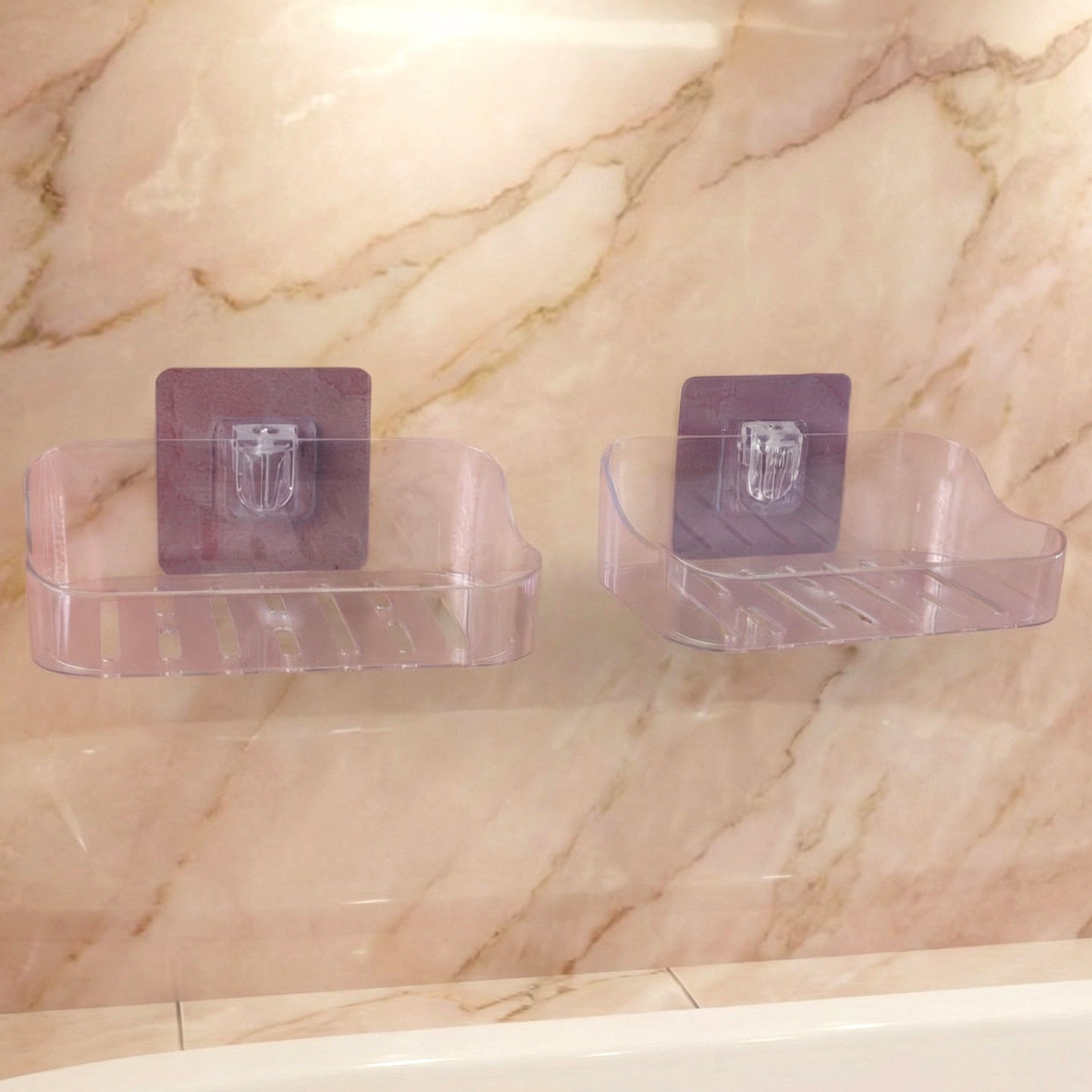 Wall-Mounted Transparent Soap Dish Holder Set