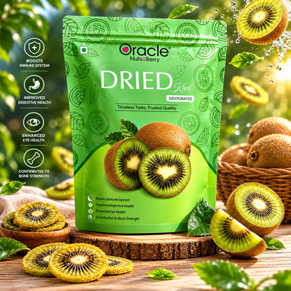 Dried Kiwi Slices Premium Tangy Dehydrated Chewy Tasty Fruit Snack and Topper (250g)