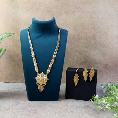 Bridal Lotus Blossom Necklace Set – Premium Traditional Design for Festive & Wedding Wear