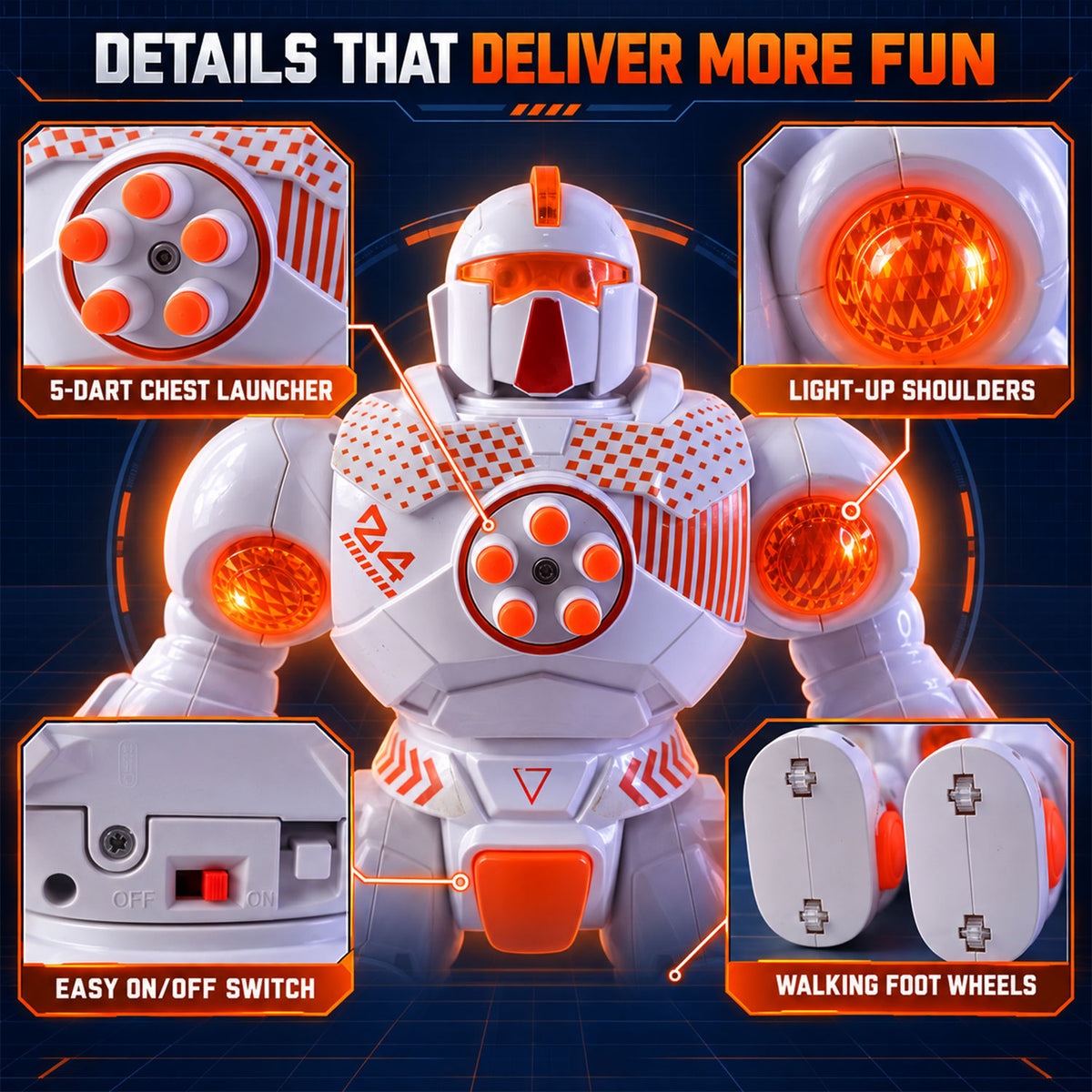Musical Dancing Robot Toy for Kids, Rotating Robot with Lights and Sound (1 Pc)