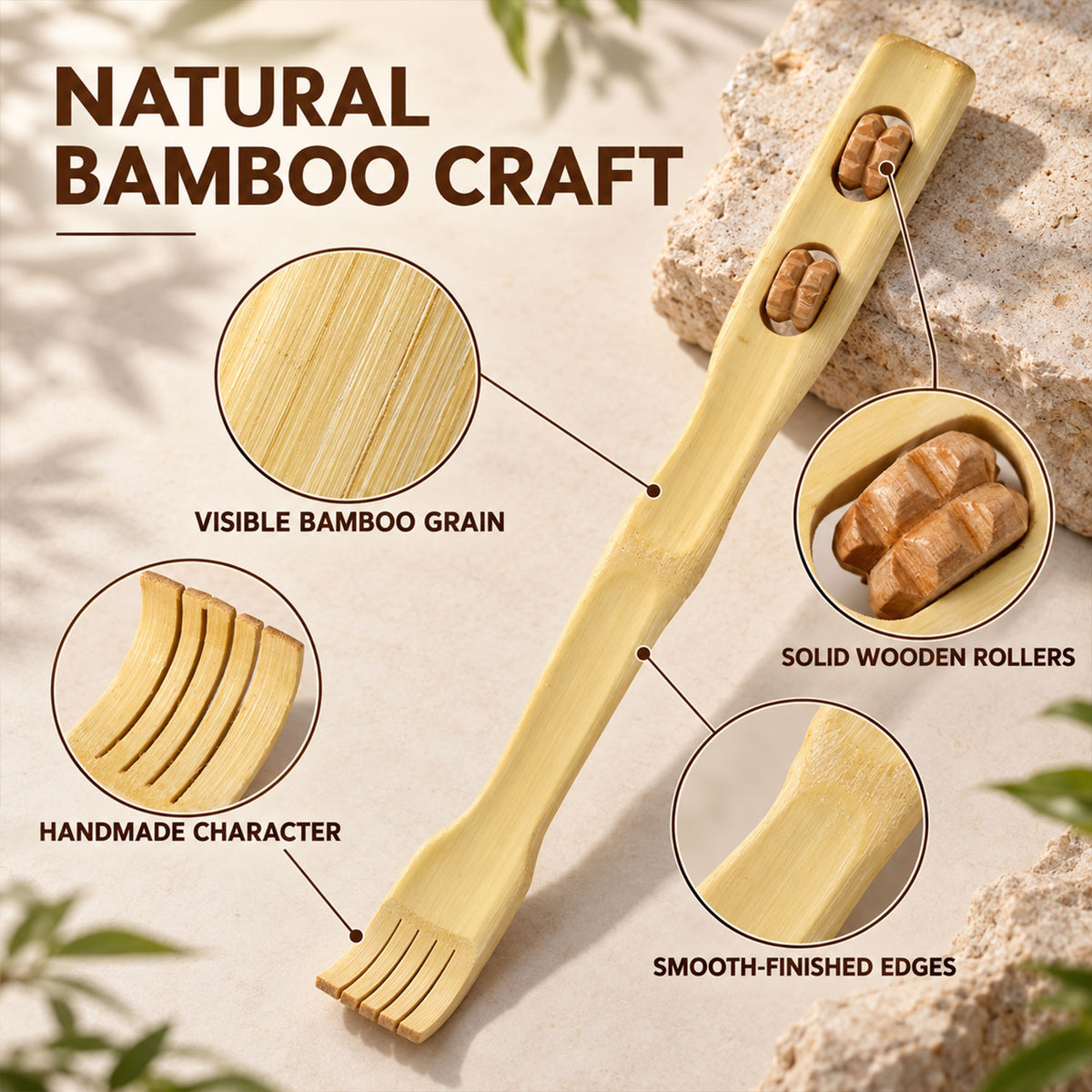 Wooden Back Massager Stick – Effective Muscle & Stress Relief