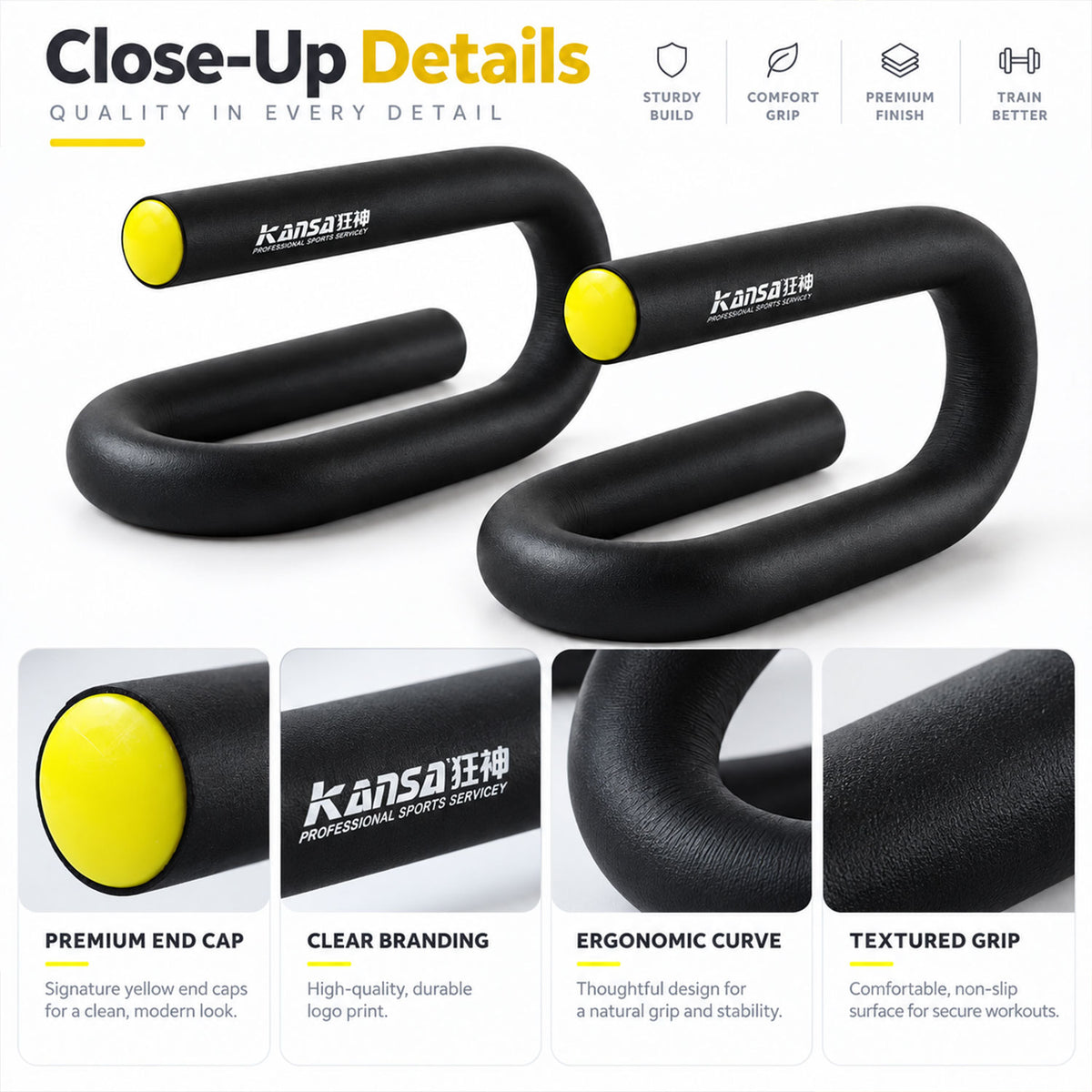Push up stand close up details
