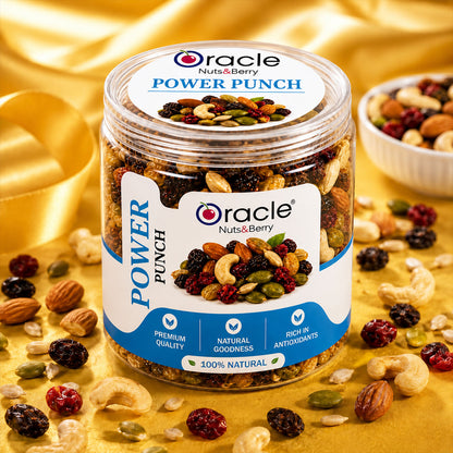 Power Punch Mix Premium Nuts Berries and Dry Fruits Healthy Snack Mix Jar (150g)