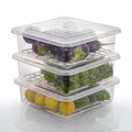 Plastic Food Storage Containers – Set of 3 with Drain Tray | Organivo