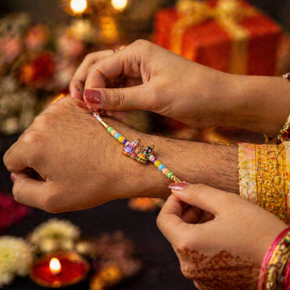 Rakhi thread with vibrant beads design