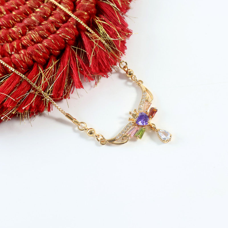 Charming Multicolor Crystal Pendant Necklace for Women