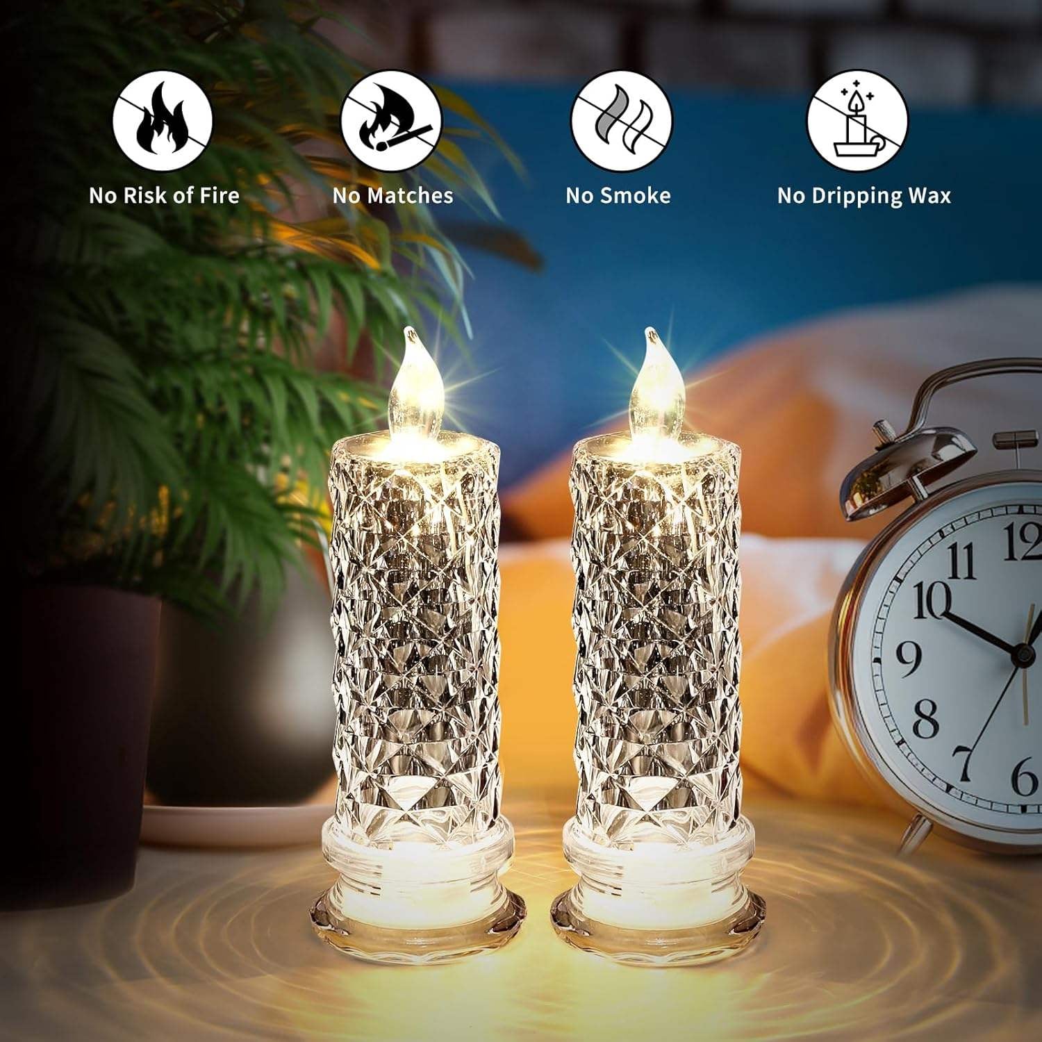 Decorative LED Crystal Candle Light (1 Pc)