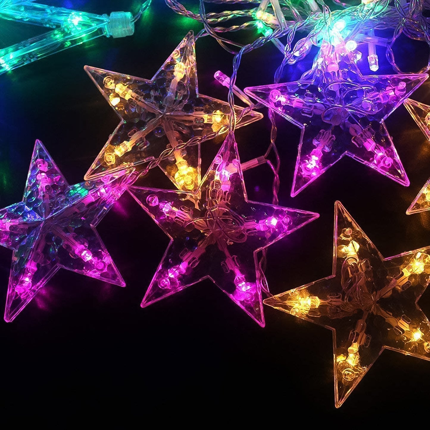 12 Star LED Curtain Lights for Diwali 