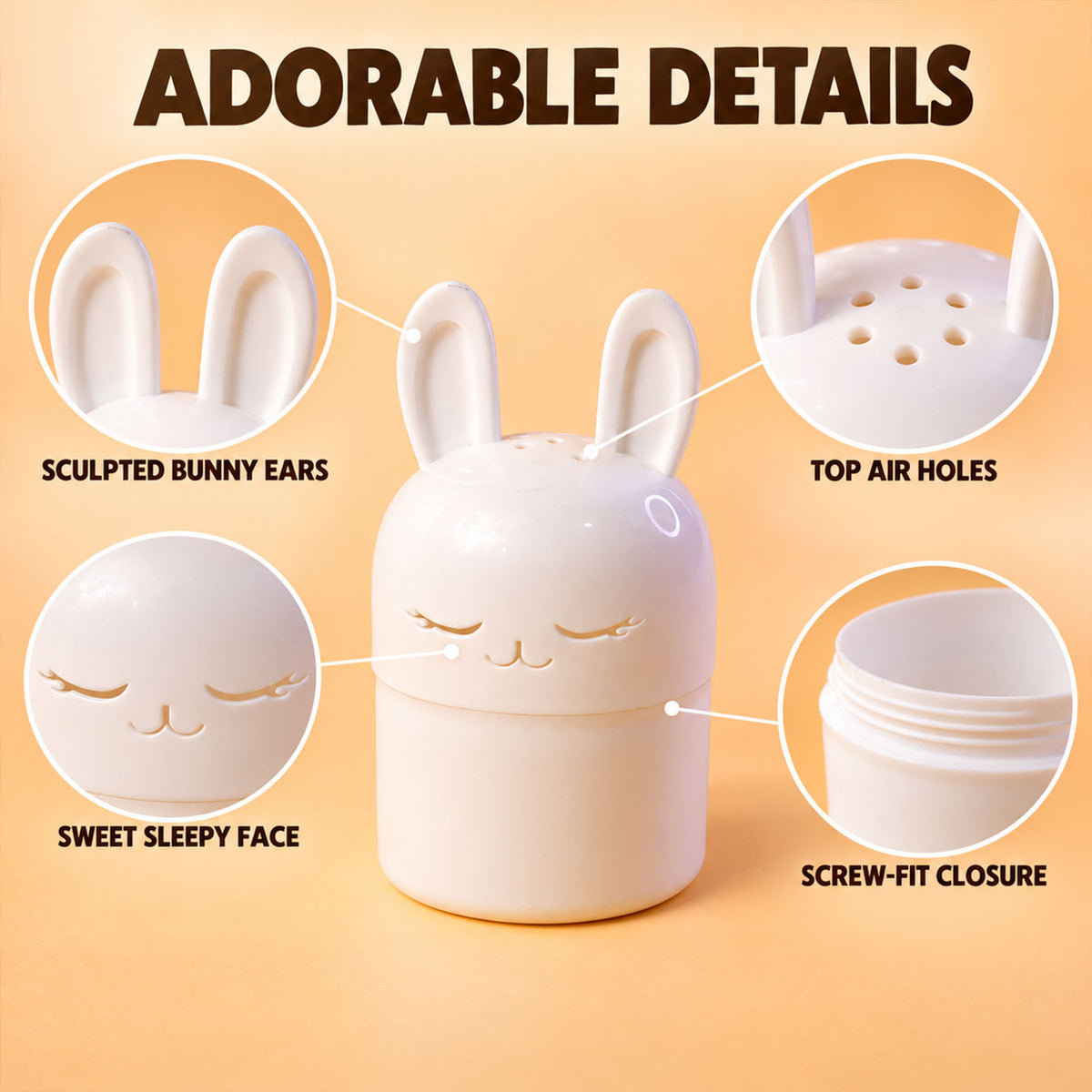 Cute Bunny Kitchen Container for Tea Bags, Spices and Small Items (1 Pc)