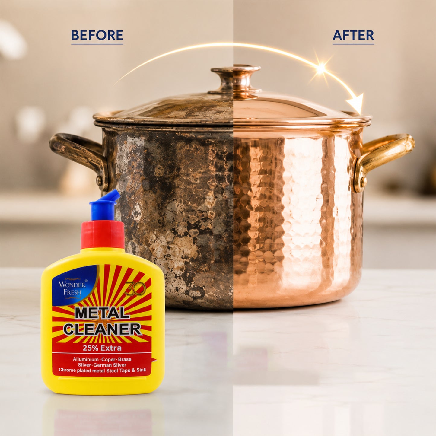 Applying All Metal Cleaner on a chrome bike part