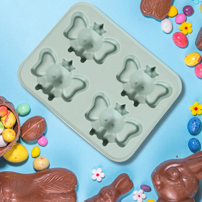 8160 Silicone Cartoon Shape 4 Grid Ice Cube Tray Ice Cube Molds Trays Small Cubes Tray For Fridge, Flexible Silicon Ice Tray (1 pc)