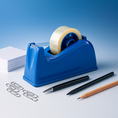 Office Mate Tape Dispenser – Blue Colour Heavy Base Desk Tape Cutter