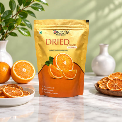 Dried Orange Slices Premium Tangy Dehydrated Fruit with Real Citrus Flavour (250g)