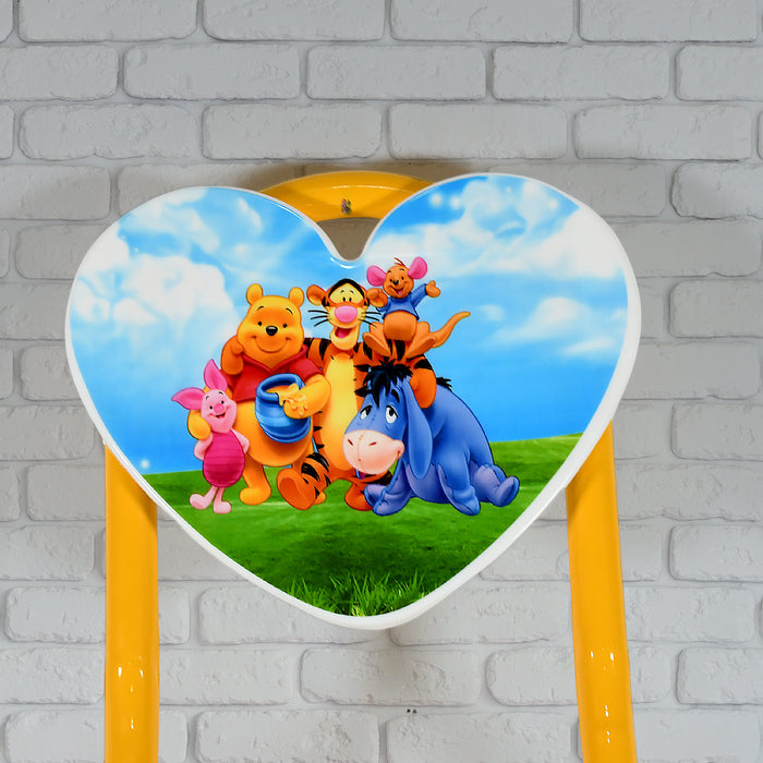 17761 Heart Shape Kids Chair Cartoon Printed Foldable Kids / Children Folding Chair for Playrooms, Schools, Daycares, and Home. Metal and Fibre Body Picnic Beach Camping Chair (1 Pc)