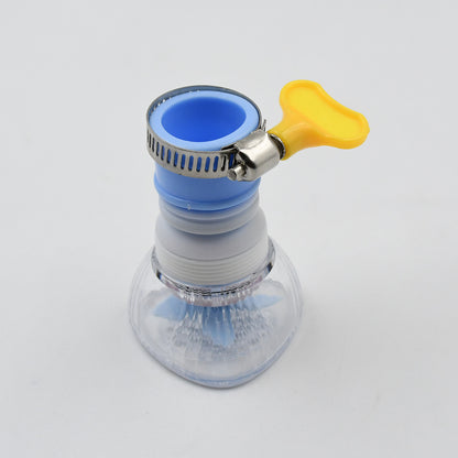 Rotating water-saving nozzle for efficient water use.