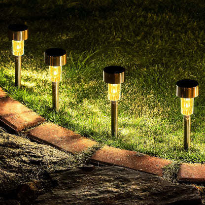 Solar-Powered Stainless Steel Garden Pathway Lights 31x4 cm (2 Pc)