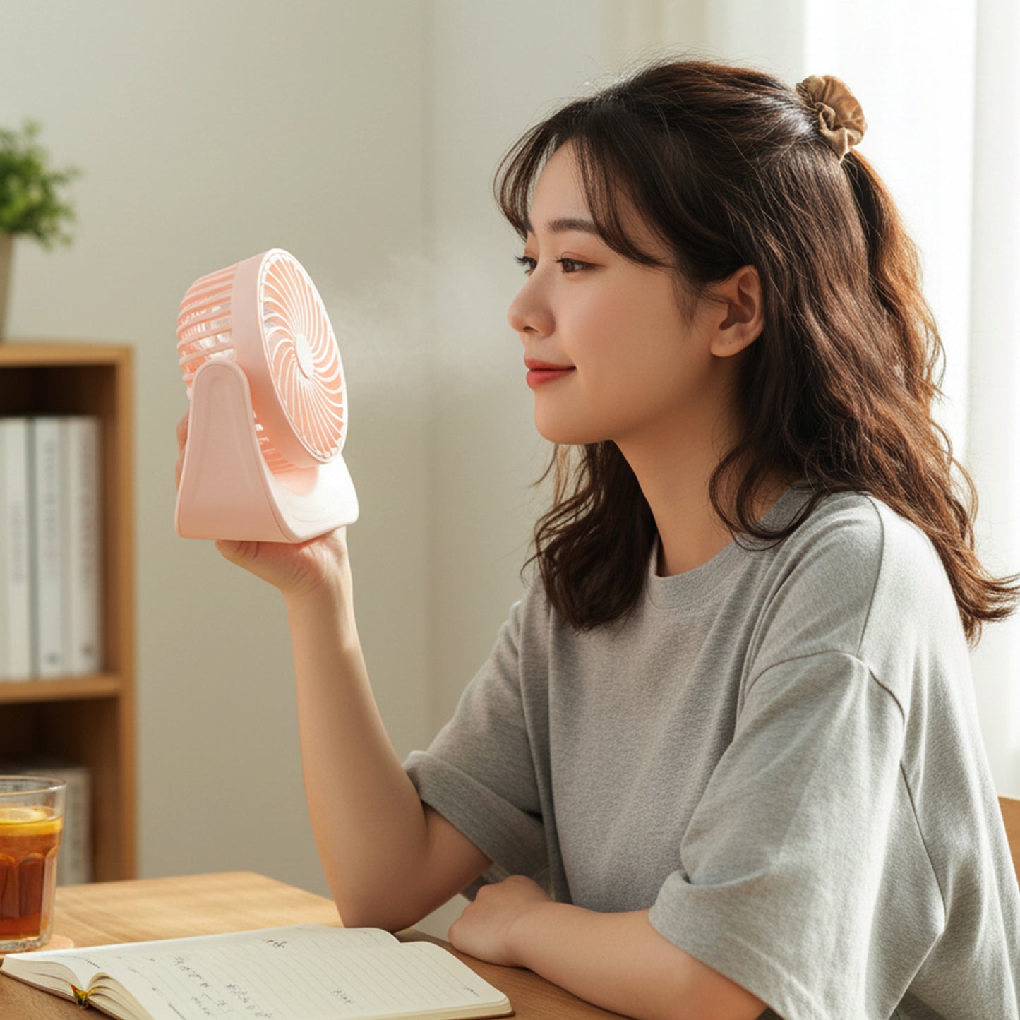 Adjustable tilt mini fan for personal cooling