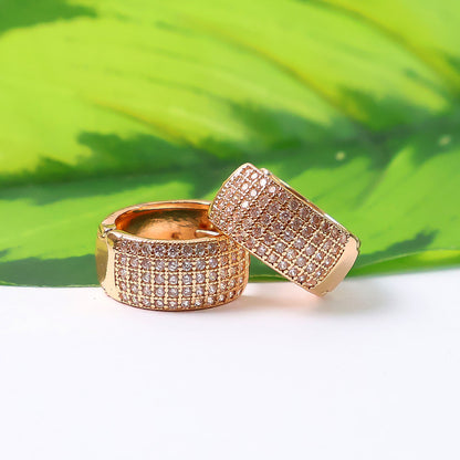 Classic Gold-Plated CZ Hoop Earrings for Women