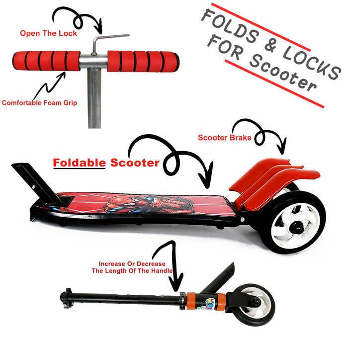 Basic Kids Ride On Leg Push Scooter for Boys and Girls (4 - 8 Years Old Kids) Foldable Scooter Cycle with Height Adjustment for Boys and Girls Multicolor (1 Pc / 2 & 3 Wheel) 