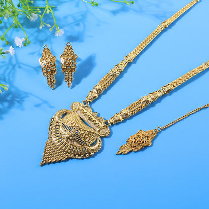 Royal Antique Heritage Necklace Set – Grand Temple-Inspired Pendant for Wedding & Festive Looks