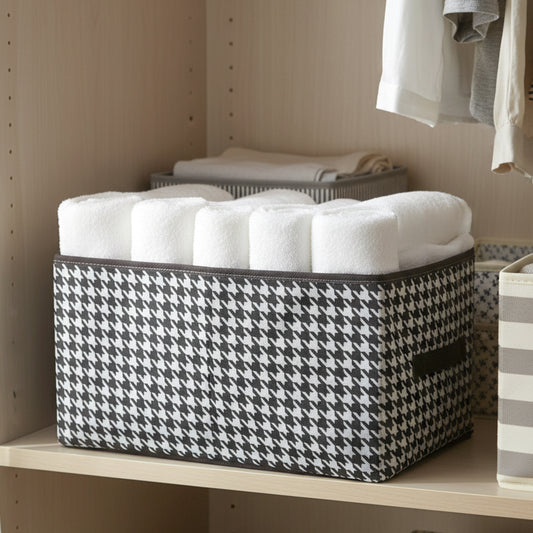 Foldable Fabric Storage Basket Organizer Box (1 Pc, 40x28Cm)