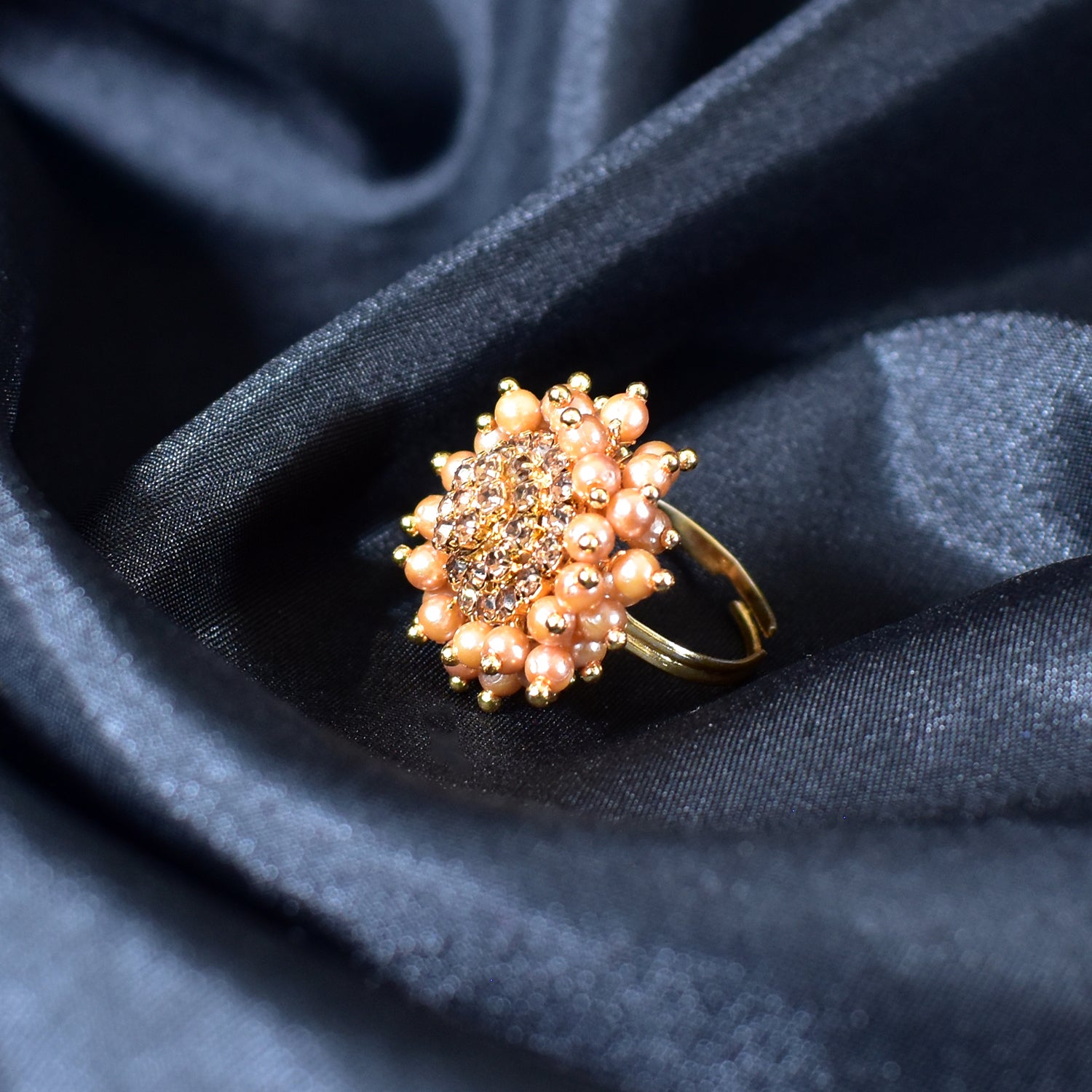 Luxurious Gold Plated Guchha Ring - Classic Charm