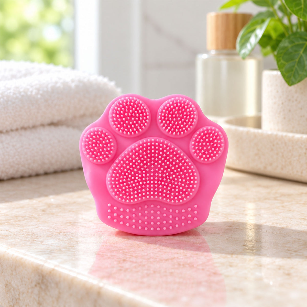 Silicone Face Scrubber, Paw Shape Finger Facial Cleansing Brush (1 Pc)
