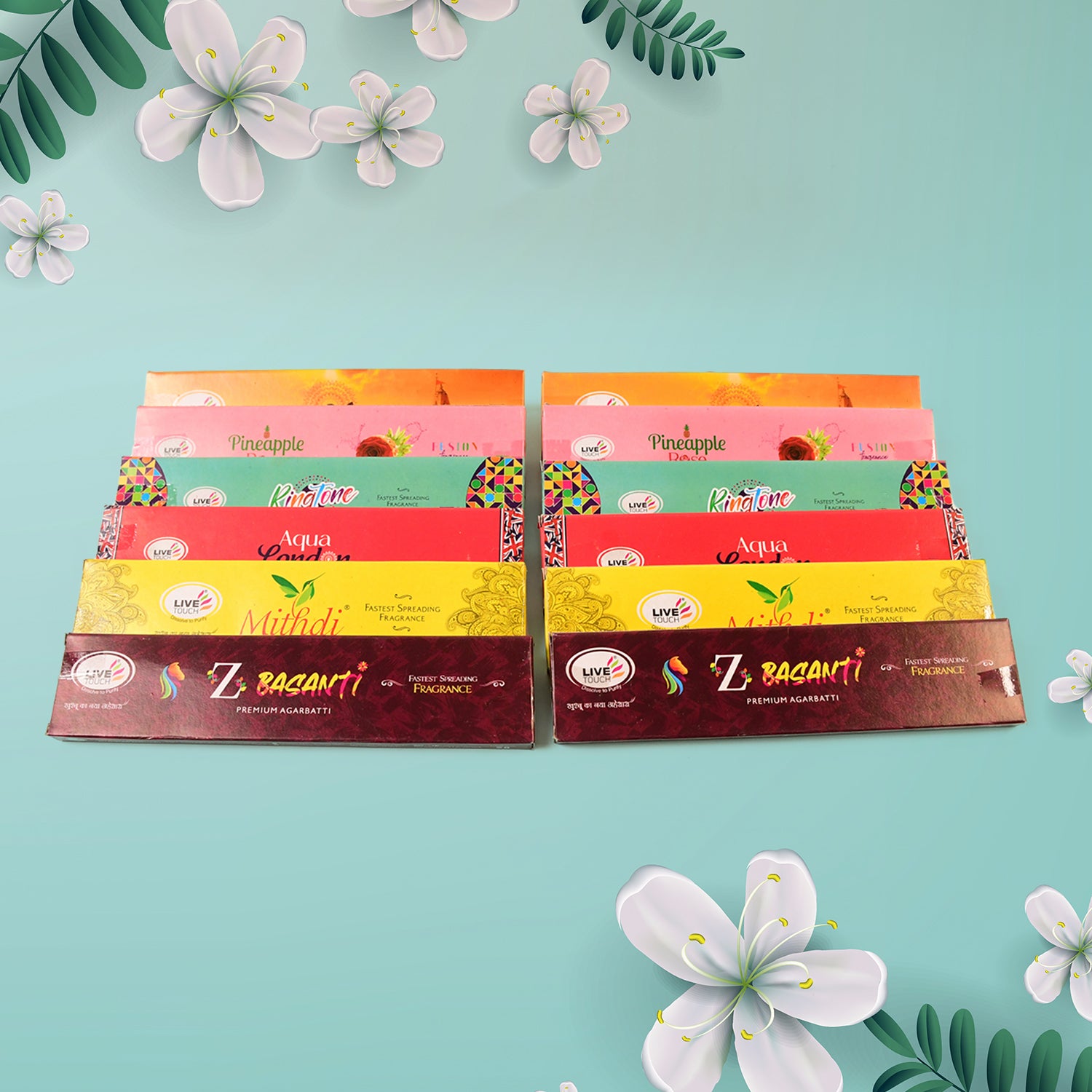 12 in 1 Long-Lasting Scented Incense Agarbatti (12 Box Set)
