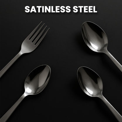 Stainless Steel Cutlery Set with Elegant Storage Stand (24 Pc)