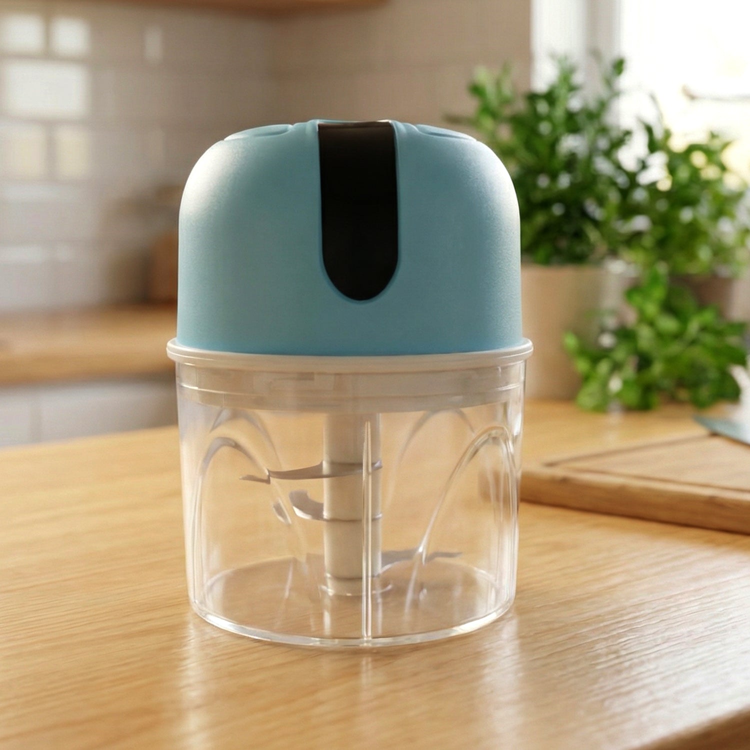 Wireless USB Rechargeable Mini Electric Garlic Machine / Chopper 3 Blades (300Ml)