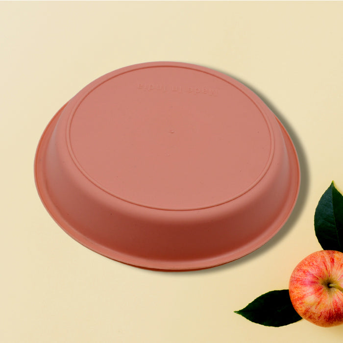 Round Small Plastic Rasmalai / Snacks / Breakfast Plates, Restaurant Serving Trays Home School Coffee Hotel Kitchen Office Reusable Plates for Outdoor, Camping, BPA-free (3 Pcs Set)
