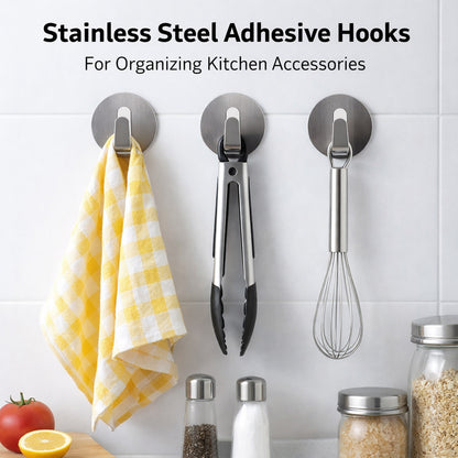 Heavy Duty Self-Adhesive Stainless Hooks – Waterproof for Robes, Coats & Towels