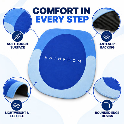 Rounded Circle Design Bath Rug, Soft Anti-Slip Shower Mat (1 Pc, 40x44 Cm)